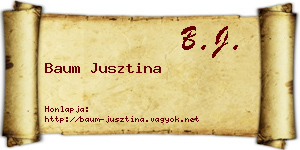 Baum Jusztina névjegykártya
